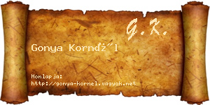 Gonya Kornél névjegykártya